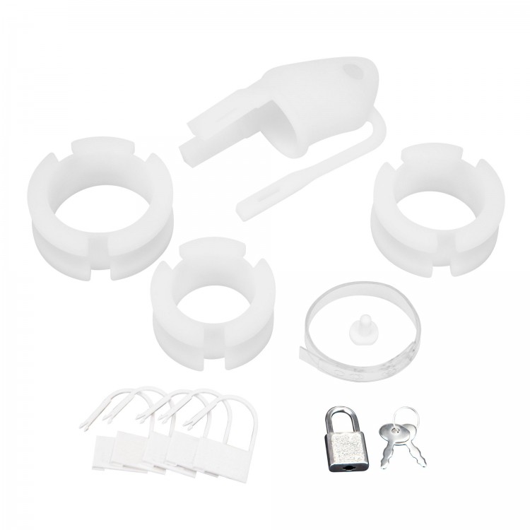 Белая клетка для пениса Silicone Small 2 in Cock Cage With Ball Divider