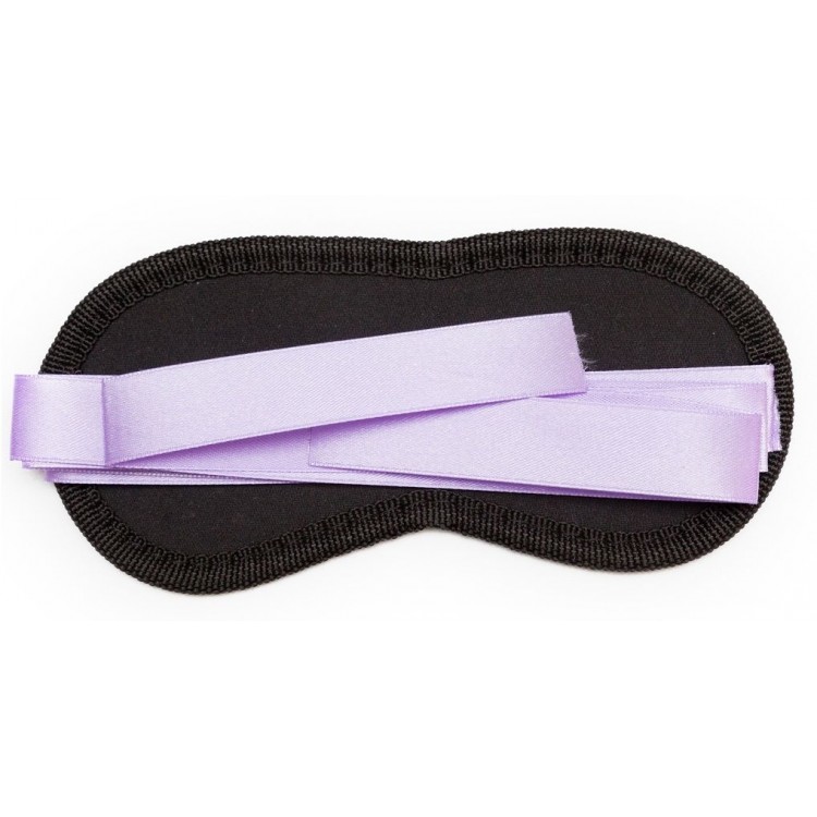 Чёрная маска на глаза Purple&Black с фиолетовыми завязками Чёрная маска на глаза Purple&Black с фиолетовыми завязками