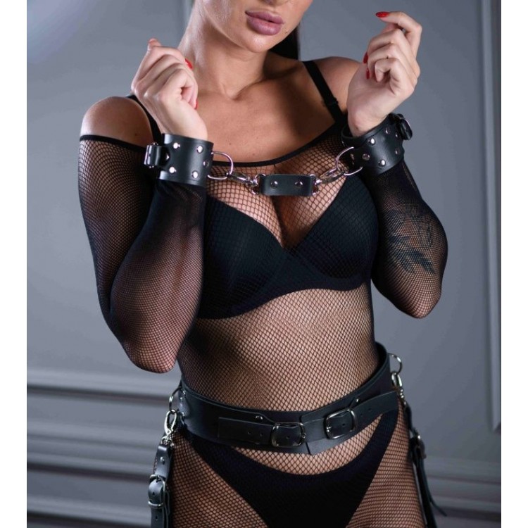 Черные кожаные наручники Sex Game Черные кожаные наручники Sex Game