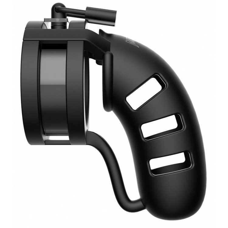 Черный мужской пояс верности Silicone Cage Ballsplitter Model 19 Chastity 4.5"