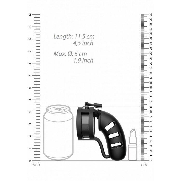 Черный мужской пояс верности Silicone Cage Ballsplitter Model 19 Chastity 4.5"