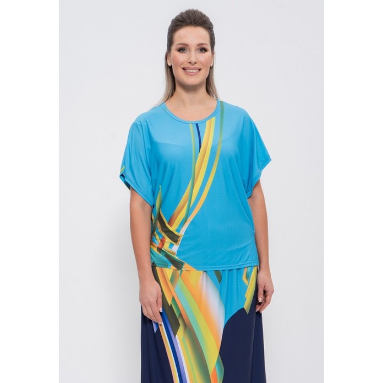 Вискозный женский комплект с юбкой 1101 blue/azure, Cleo