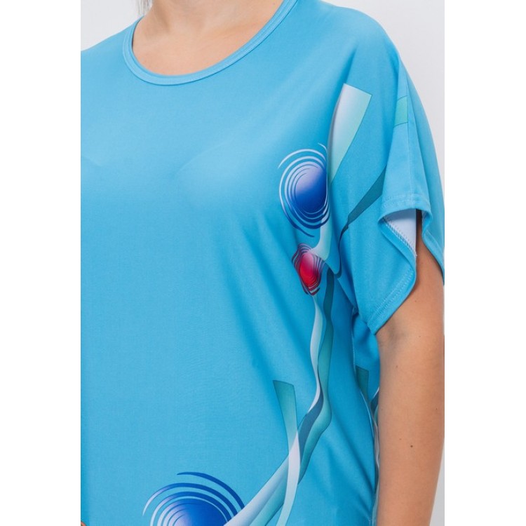 Вискозный женский комплект с юбкой 1101 blue/azure krugi, Cleo
