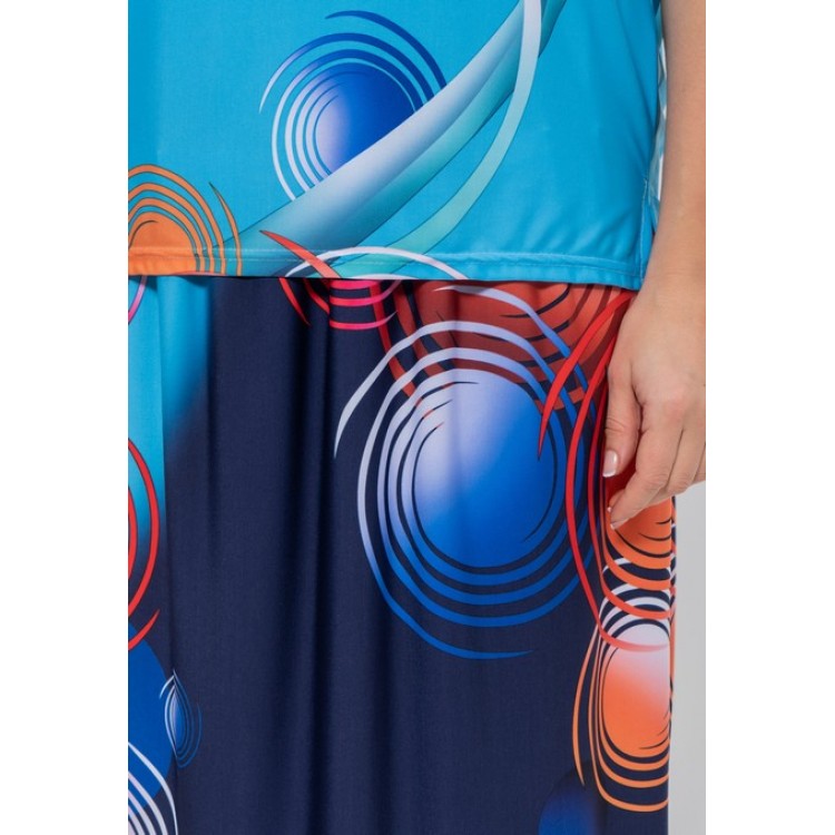 Вискозный женский комплект с юбкой 1101 blue/azure krugi, Cleo