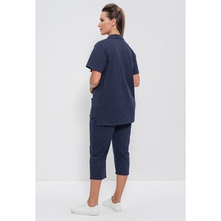 Комплект женский домашний с бриджами 1102 blue, Cleo