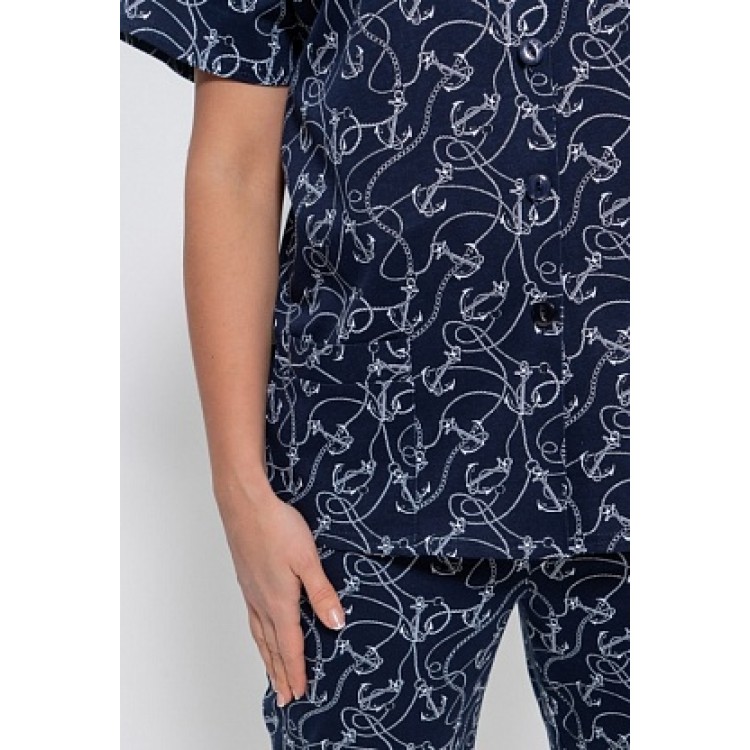 Комплект женский домашний с бриджами 1102 dark blue, Cleo