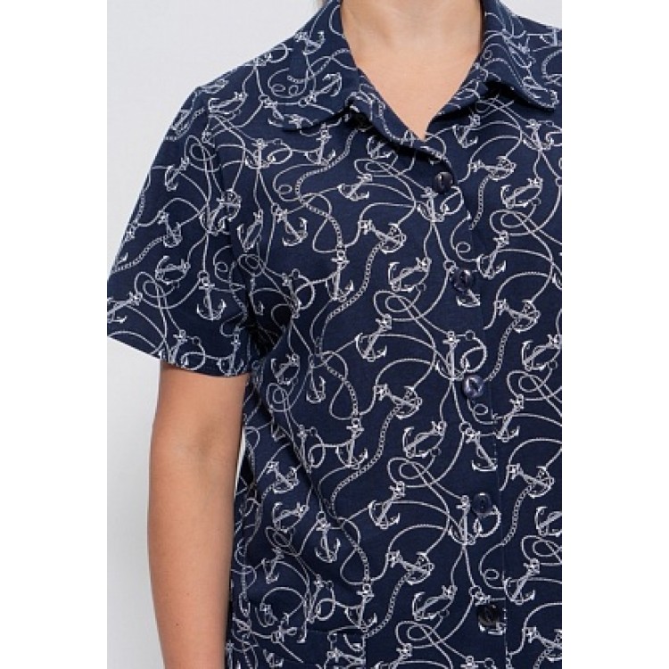 Комплект женский домашний с бриджами 1102 dark blue, Cleo