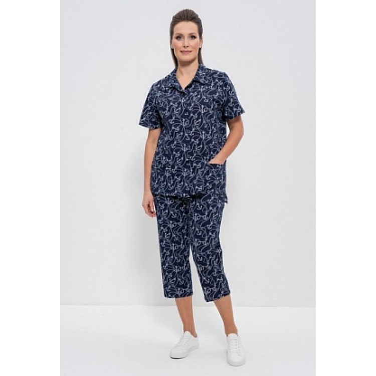 Комплект женский домашний с бриджами 1102 dark blue, Cleo