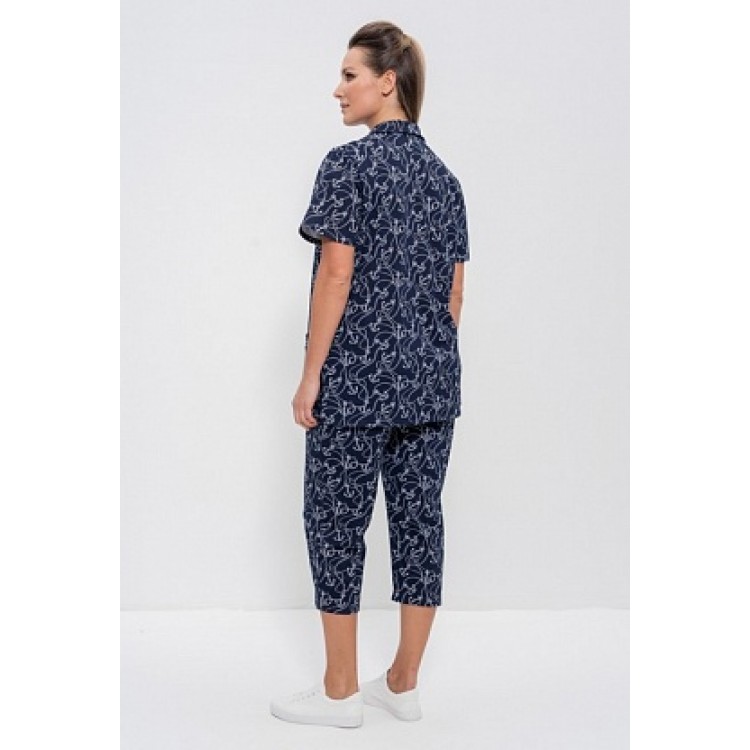 Комплект женский домашний с бриджами 1102 dark blue, Cleo
