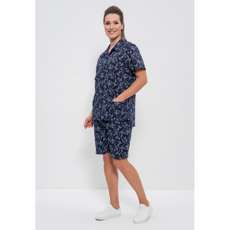 Комплект женский домашний с шортами 1103 dark blue, Cleo