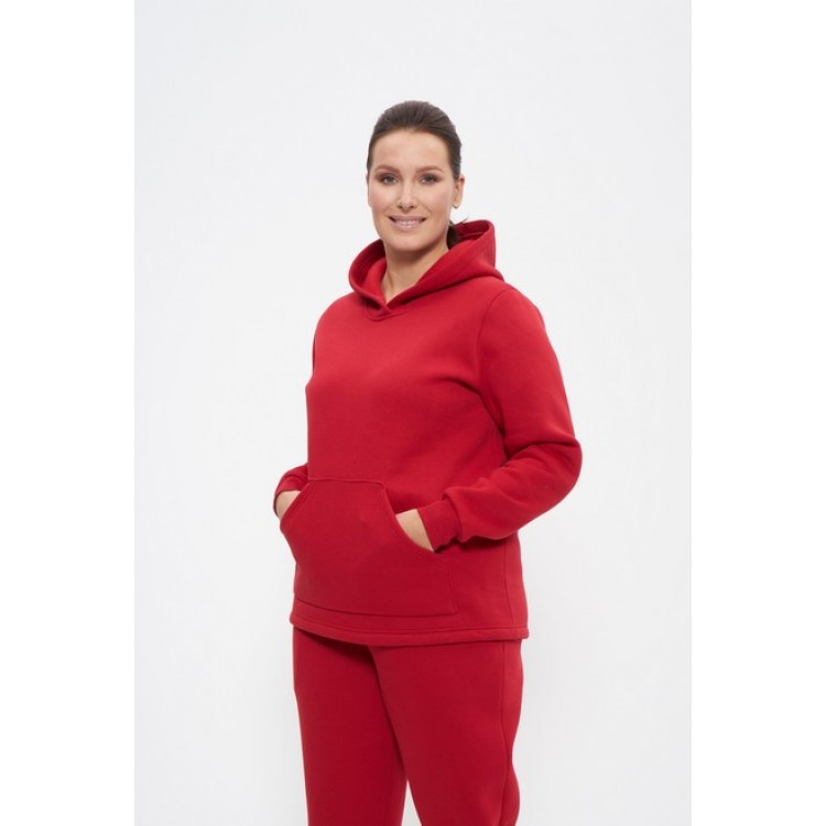 Костюм спортивный женский теплый 1162 красный, Cleo