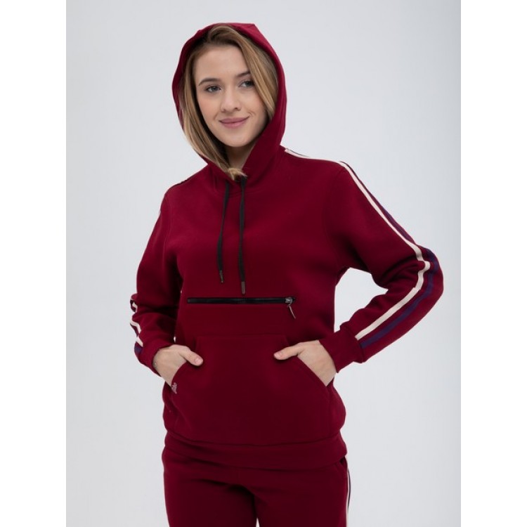 Костюм спортивный женский утепленный 1168 бордовый, Cleo