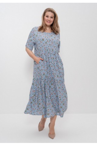 Платье женское летнее 1231 голубой/розовый, Cleo