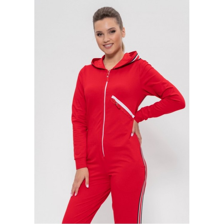 Теплый женский комбинезон 1234-red, Cleo Теплый женский комбинезон 1234-red, Cleo