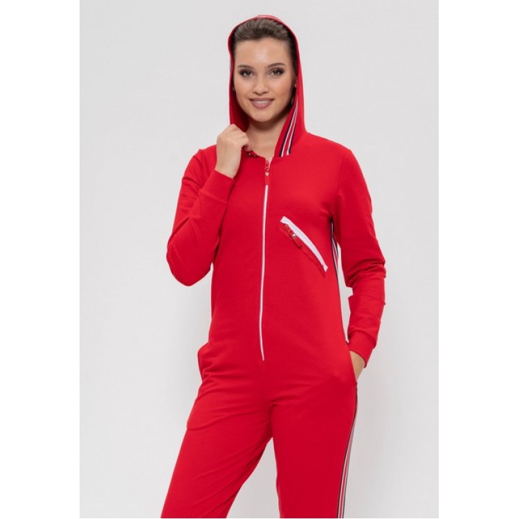 Теплый женский комбинезон 1234-red, Cleo Теплый женский комбинезон 1234-red, Cleo