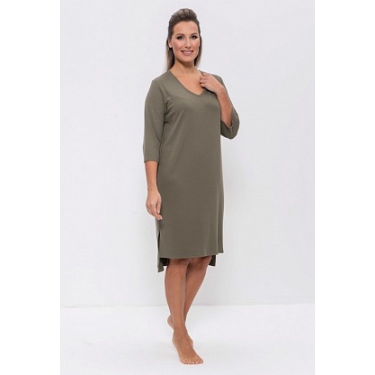 Женское домашнее платье из вискозы 1239-khaki, Cleo