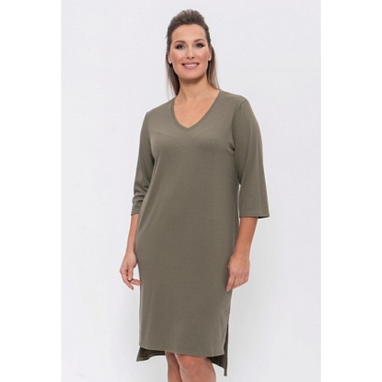 Женское домашнее платье из вискозы 1239-khaki, Cleo