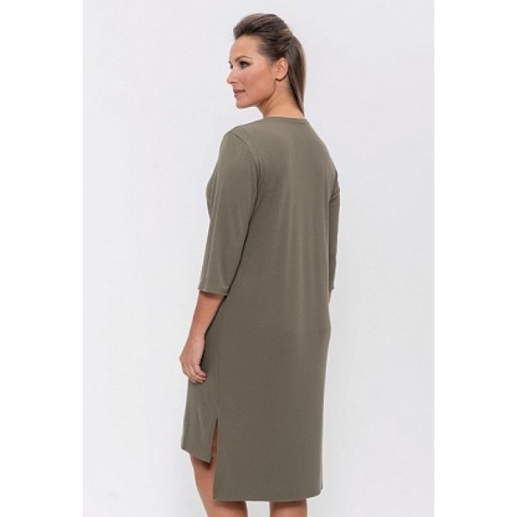 Женское домашнее платье из вискозы 1239-khaki, Cleo