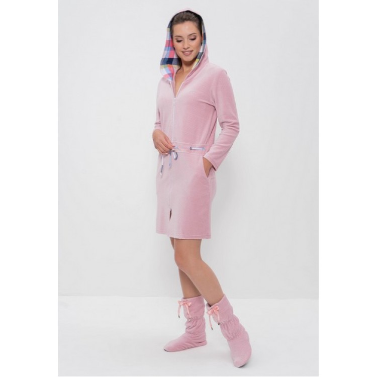 Женский велюровый халат 1242-tea rose, Cleo
