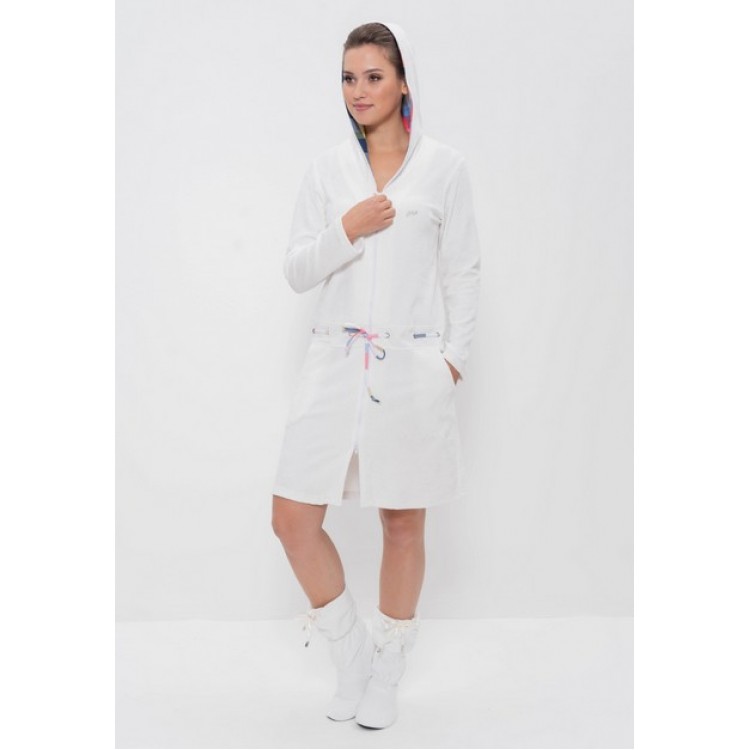 Женский велюровый халат 1242-white, Cleo