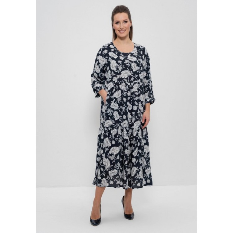 Платье женское длинное штапельное 1255 blue, Cleo