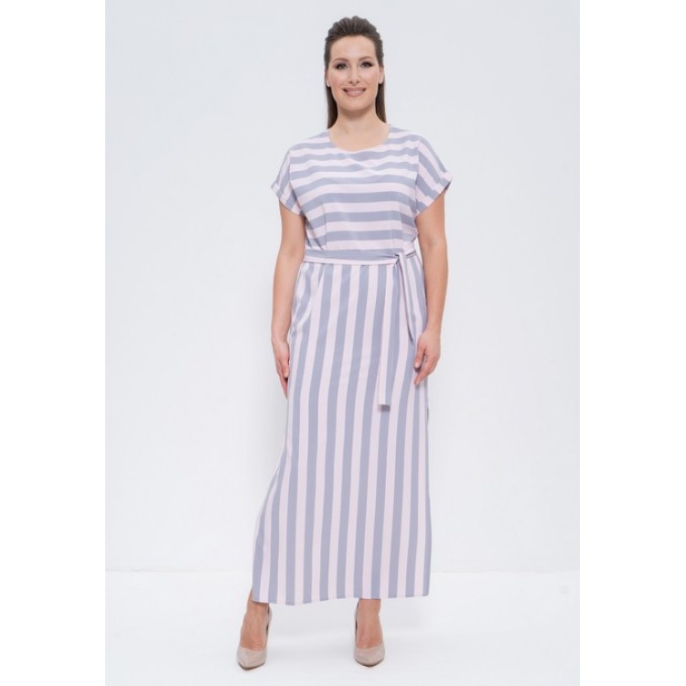 Платье женское длинное летнее 1259-1 pink/grey, Cleo