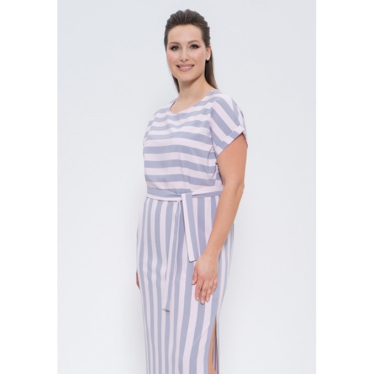 Платье женское длинное летнее 1259-1 pink/grey, Cleo