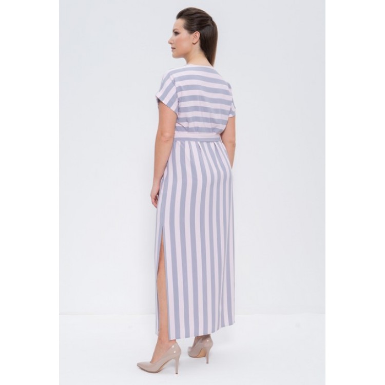 Платье женское длинное летнее 1259-1 pink/grey, Cleo