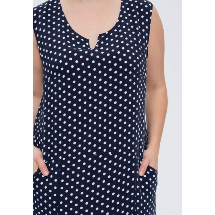 Платье женское длинное штапель 1261 blue/goroh, Cleo