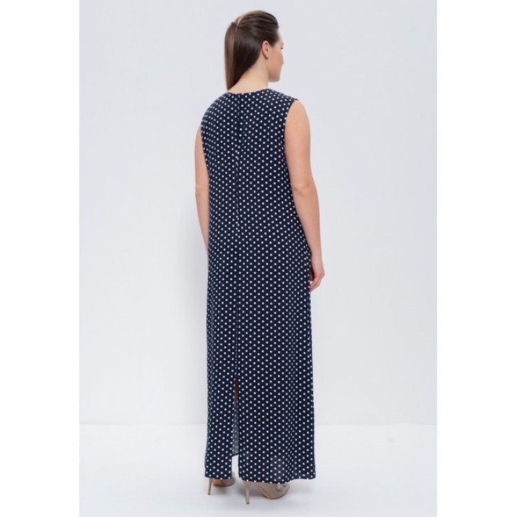 Платье женское длинное штапель 1261 blue/goroh, Cleo
