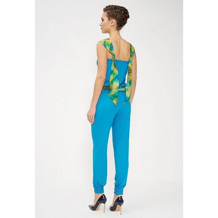 Летний женский комбинезон с брюками 275-turquoise, Cleo