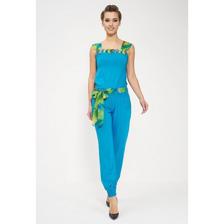 Летний женский комбинезон с брюками 275-turquoise, Cleo