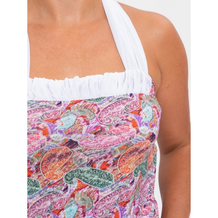 Летний женский комбинезон с брюками 275-white/raspberry, Cleo