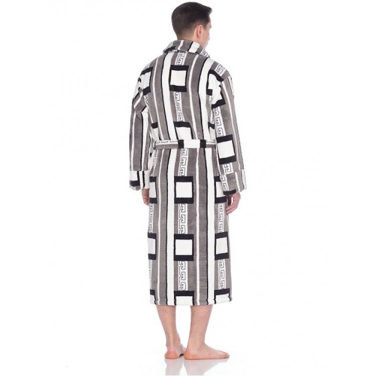 Теплый мужской халат 285-gray/white, Cleo