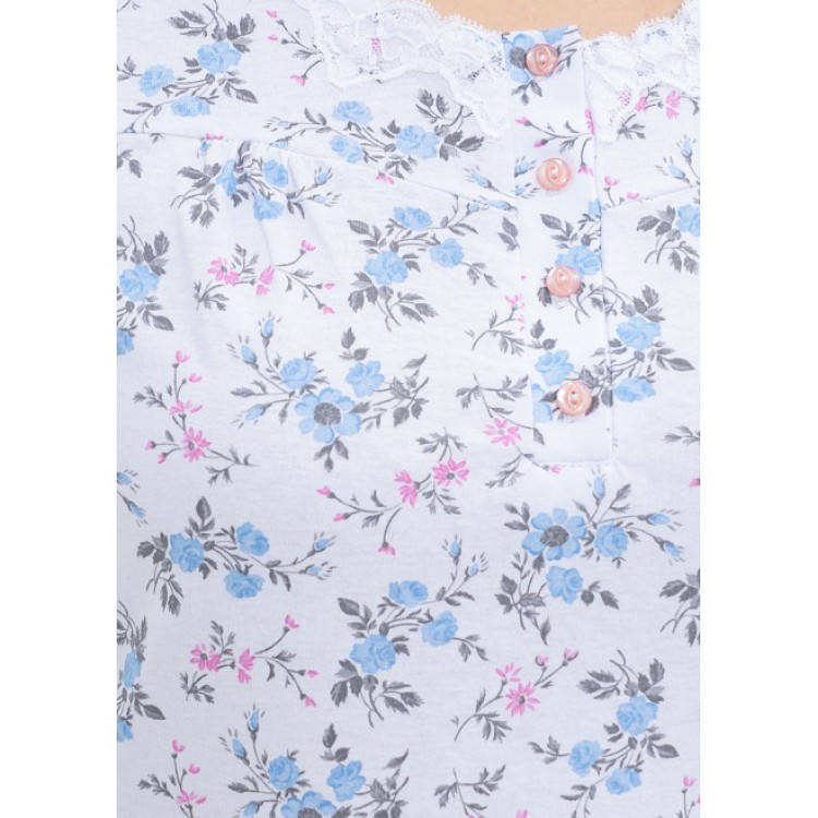 Женская хлопковая сорочка 294-white/pink/azure, Cleo