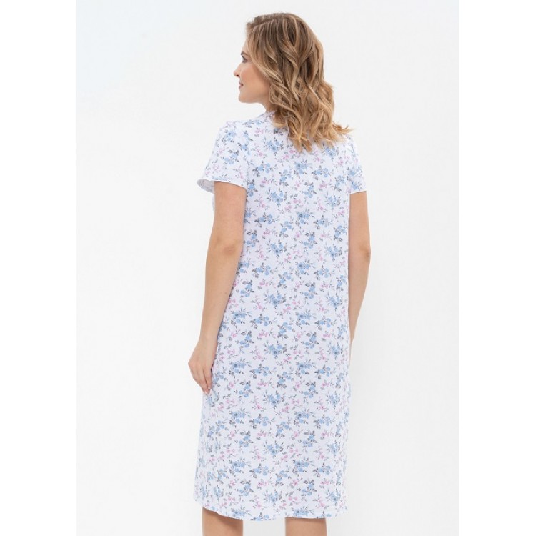 Женская хлопковая сорочка 294-white/pink/azure, Cleo