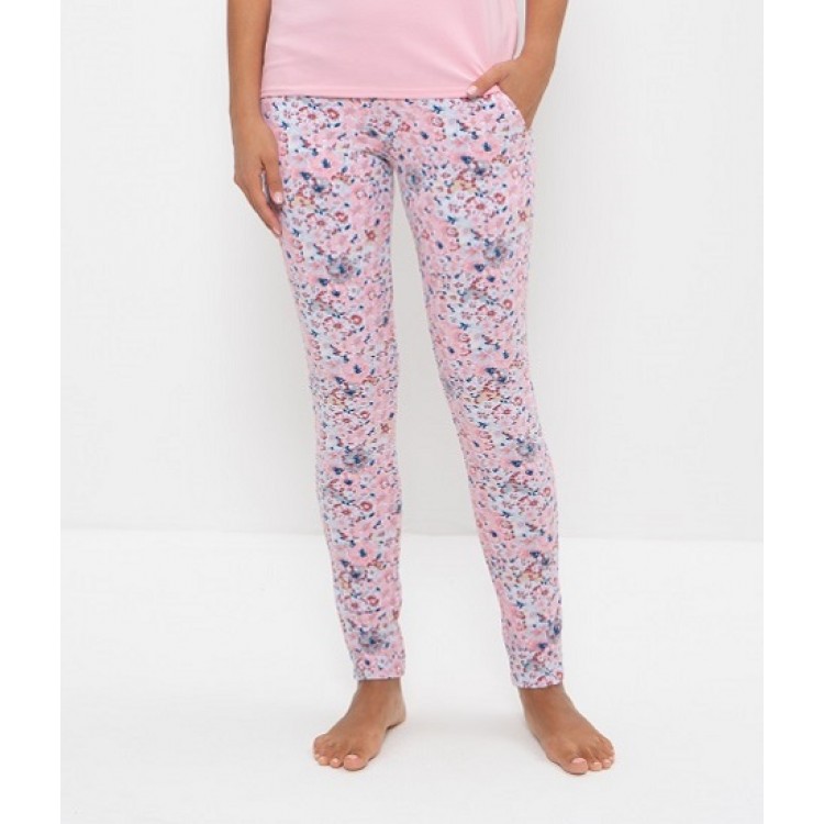 Женские домашние брюки 35-pink with flowers, Cleo