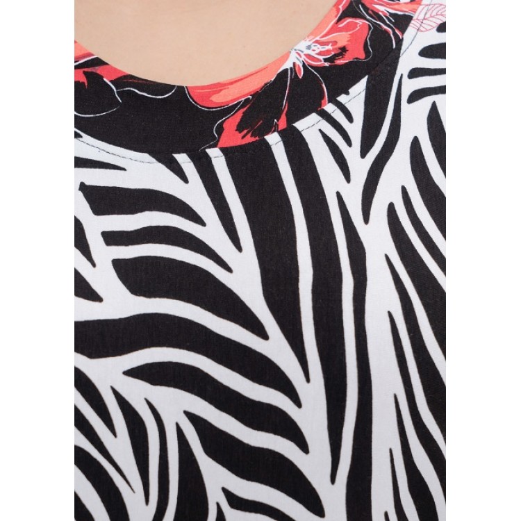 Женский костюм для дома и отдыха с бриджами 399-coral/black, Cleo