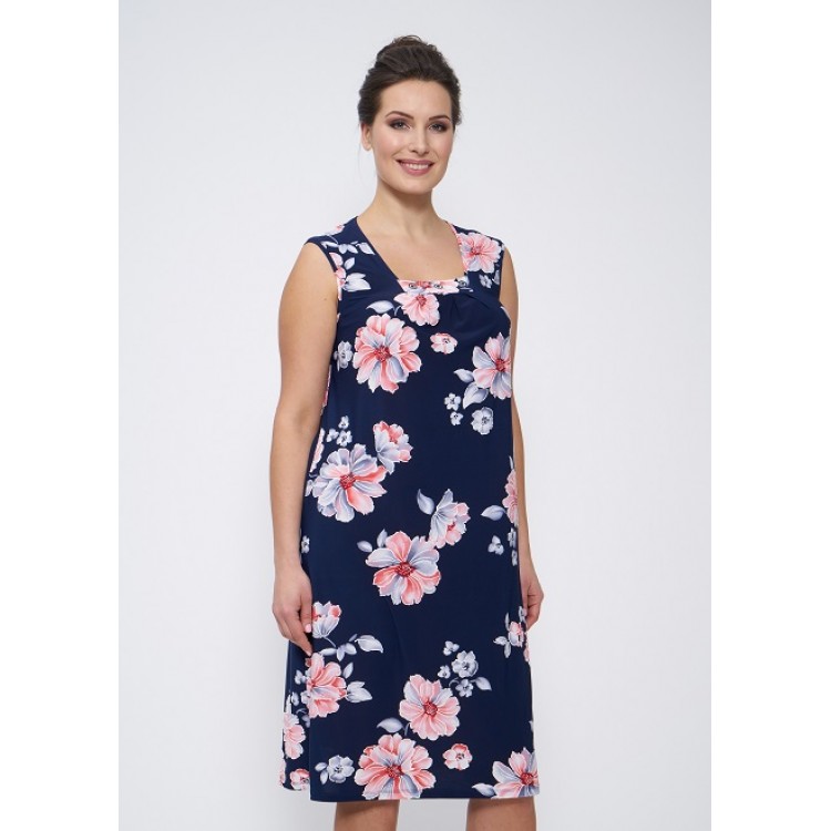 Летний женский сарафан 411-blue/coral, Cleo