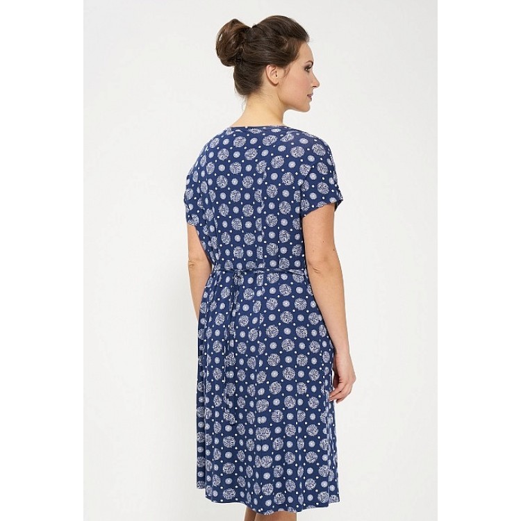 Женский халат из вискозы 445-blue/krugi, Cleo Женский халат из вискозы 445-blue/krugi, Cleo