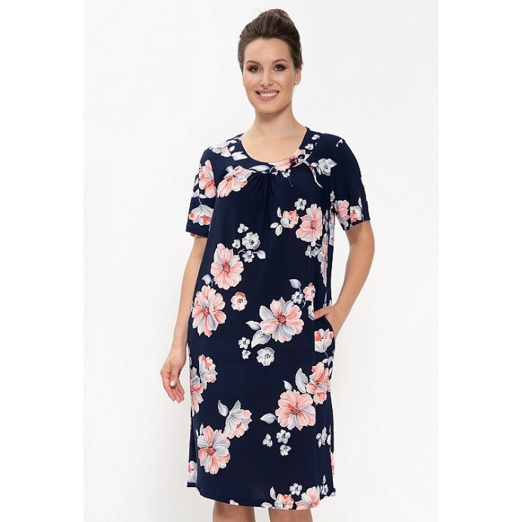 Женское платье из вискозы 616-blue/coral, Cleo