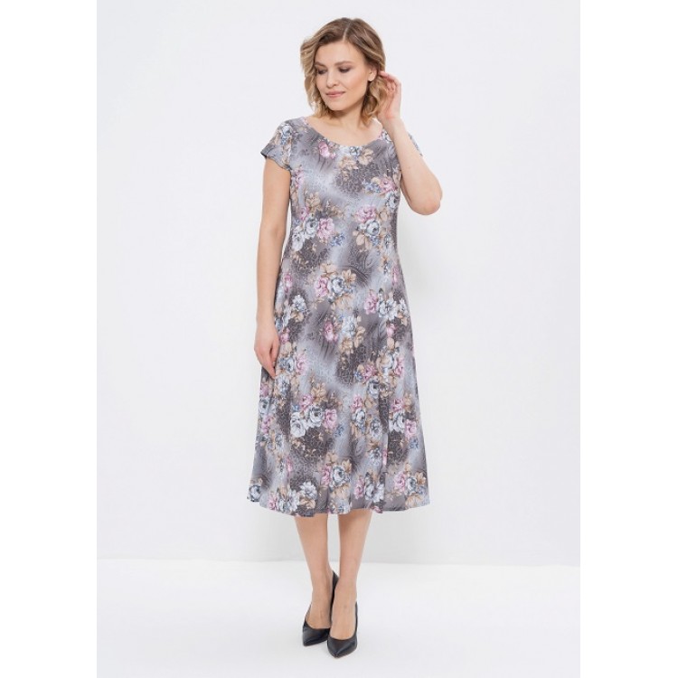 Летнее платье из вискозы 619-gray/pink, Cleo