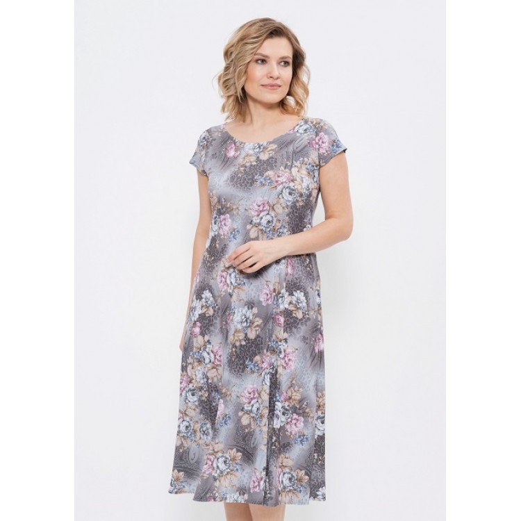 Летнее платье из вискозы 619-gray/pink, Cleo