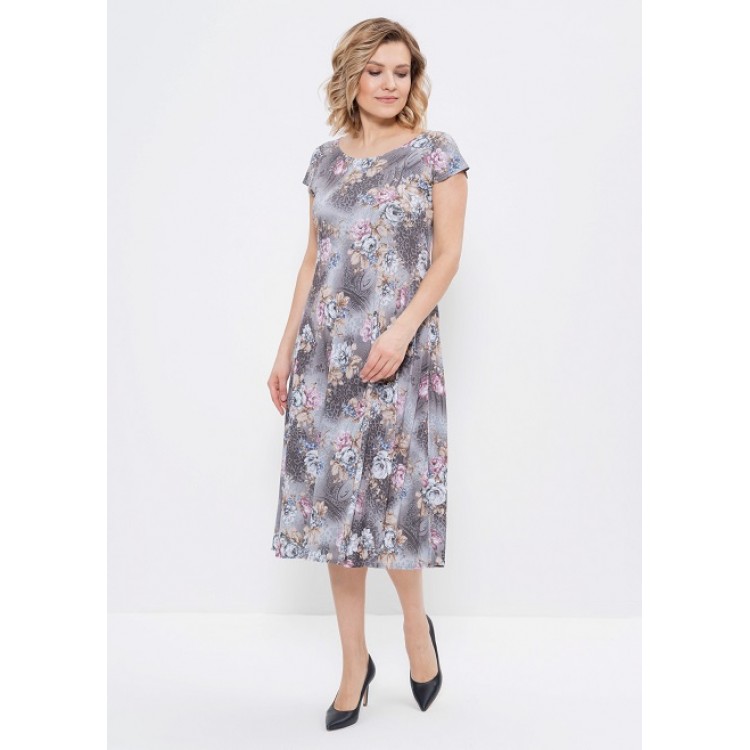 Летнее платье из вискозы 619-gray/pink, Cleo
