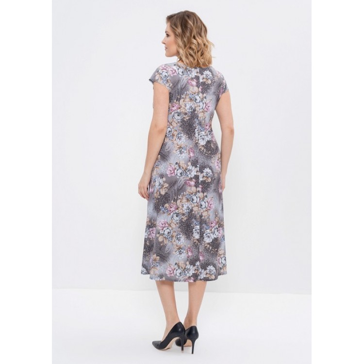 Летнее платье из вискозы 619-gray/pink, Cleo