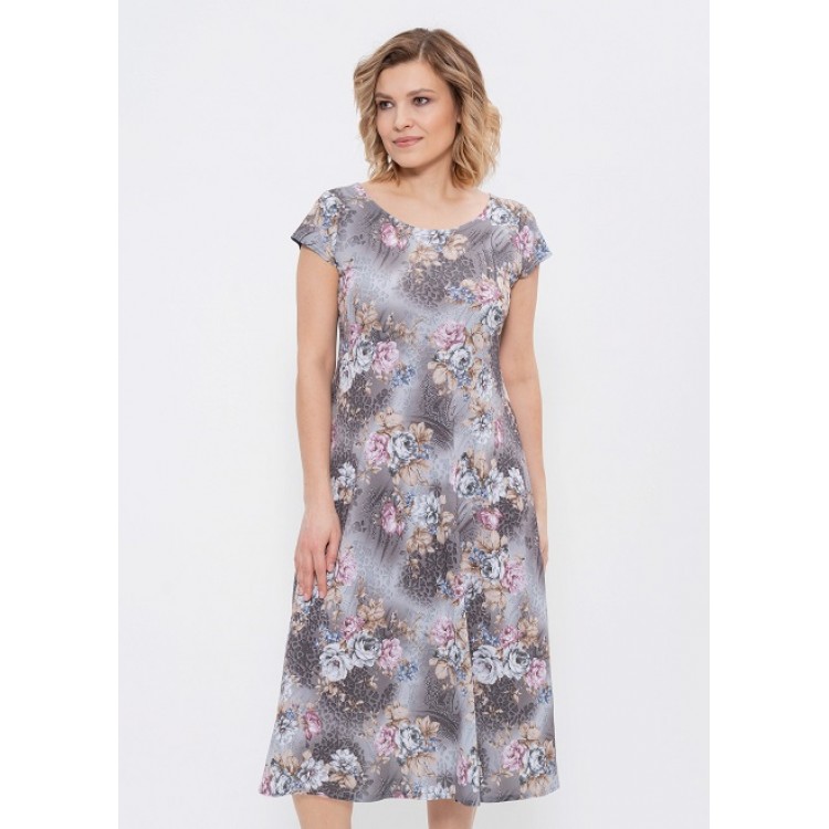 Летнее платье из вискозы 619-gray/pink, Cleo