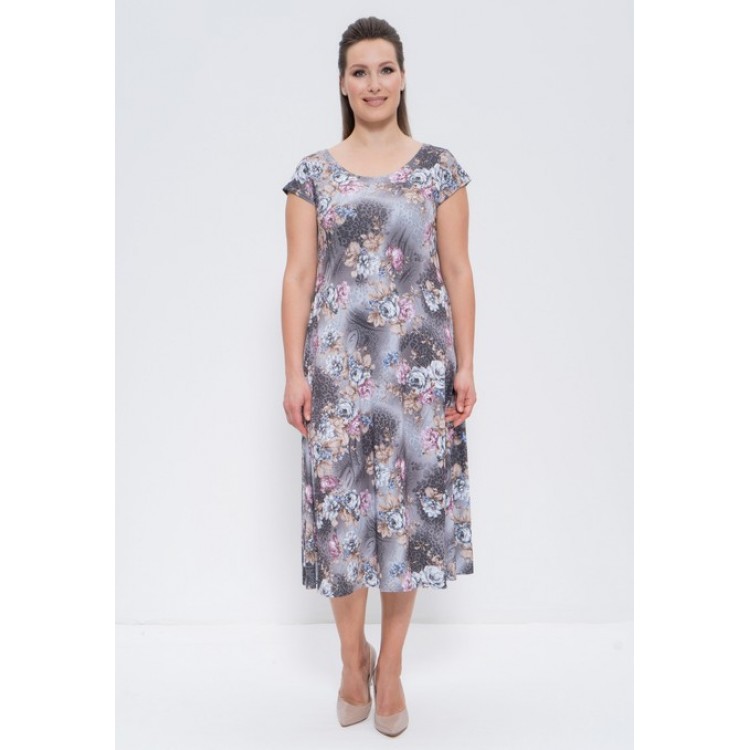 Платье женское вискозное 619 grey/pink, Cleo