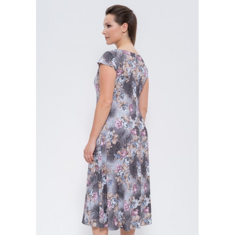 Платье женское вискозное 619 grey/pink, Cleo