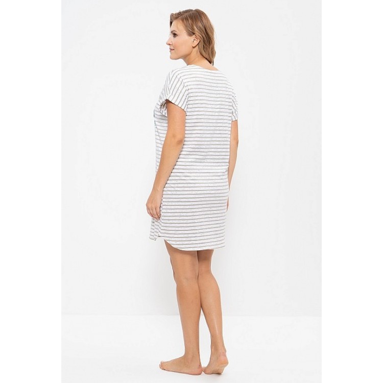 Женское домашнее платье из хлопка 681-2-18-beige, Cleo