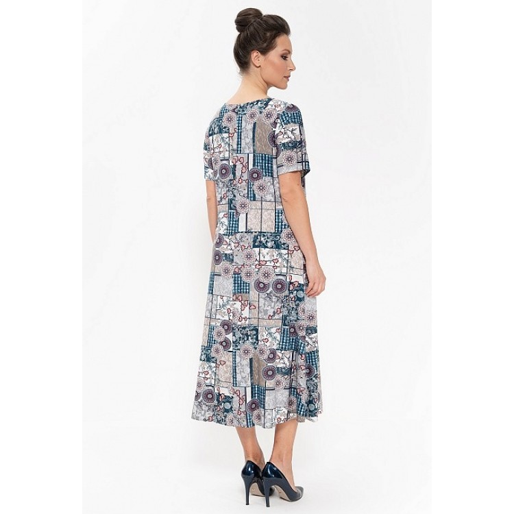 Женское платье для дома и отдыха 697-gray/turquoise, Cleo